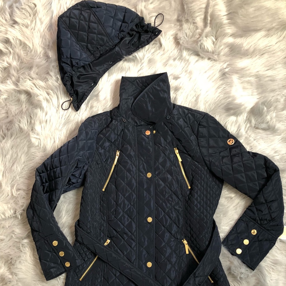 Navy Blue trench coat/ Rain Jacket